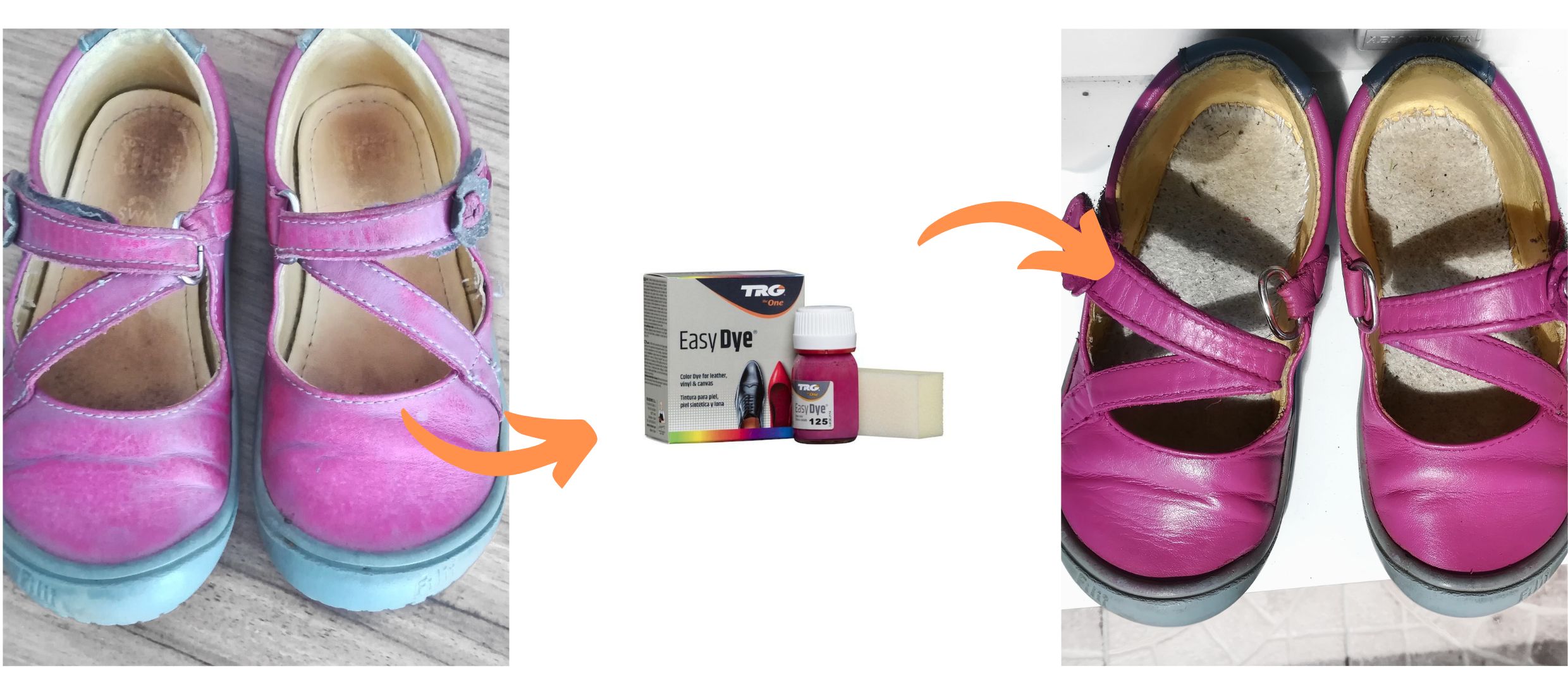 Růžová Barva na dětské botičky Easy Dye TRG Fuchsia 125-2